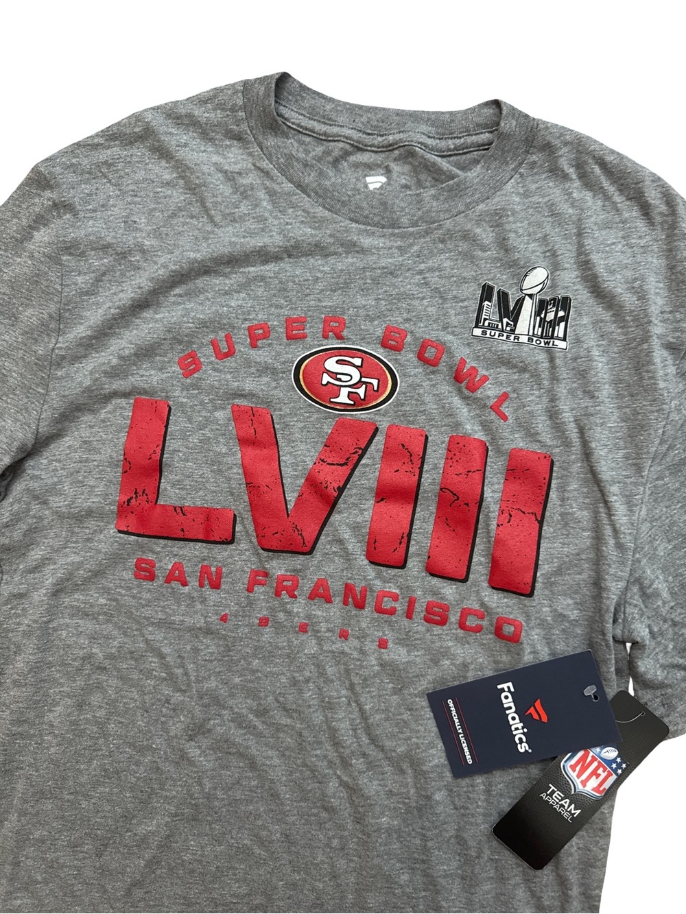 San Francisco 49ers Fanatics Men’s Size Small NWTS Super Bowl LVIII T-Shirt NFL